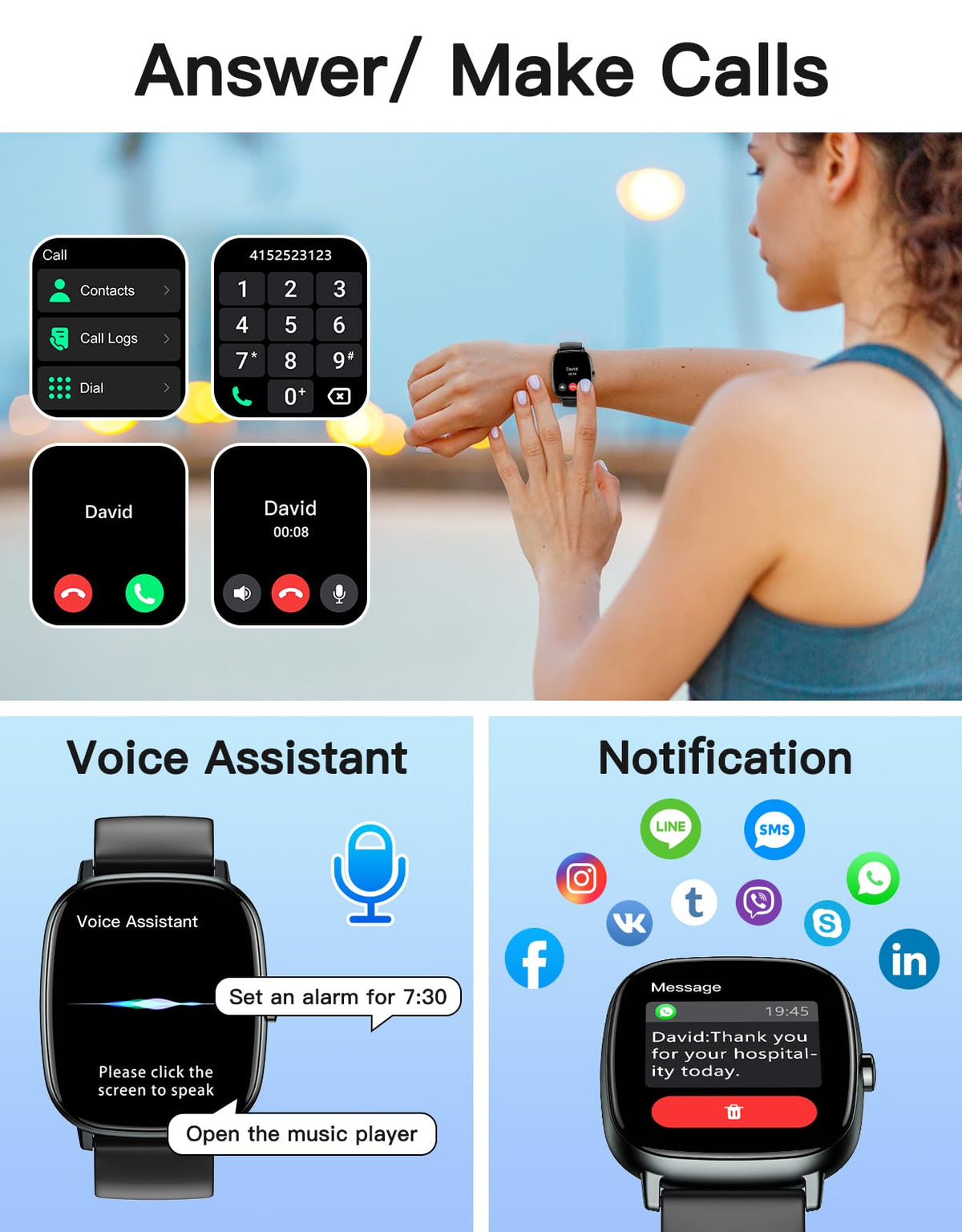 Smart Watch with GPS Black E27086