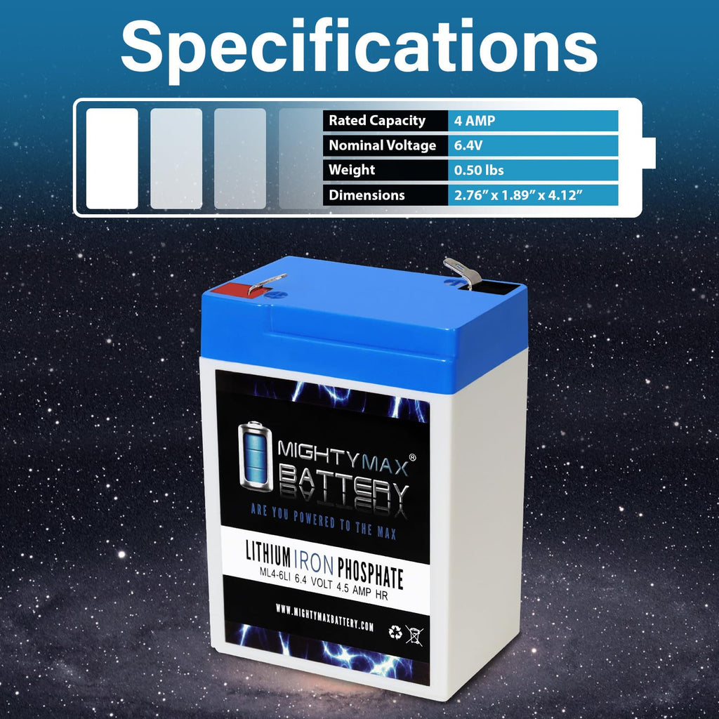 6V 4.5AH Lithium Replacement Battery A897711