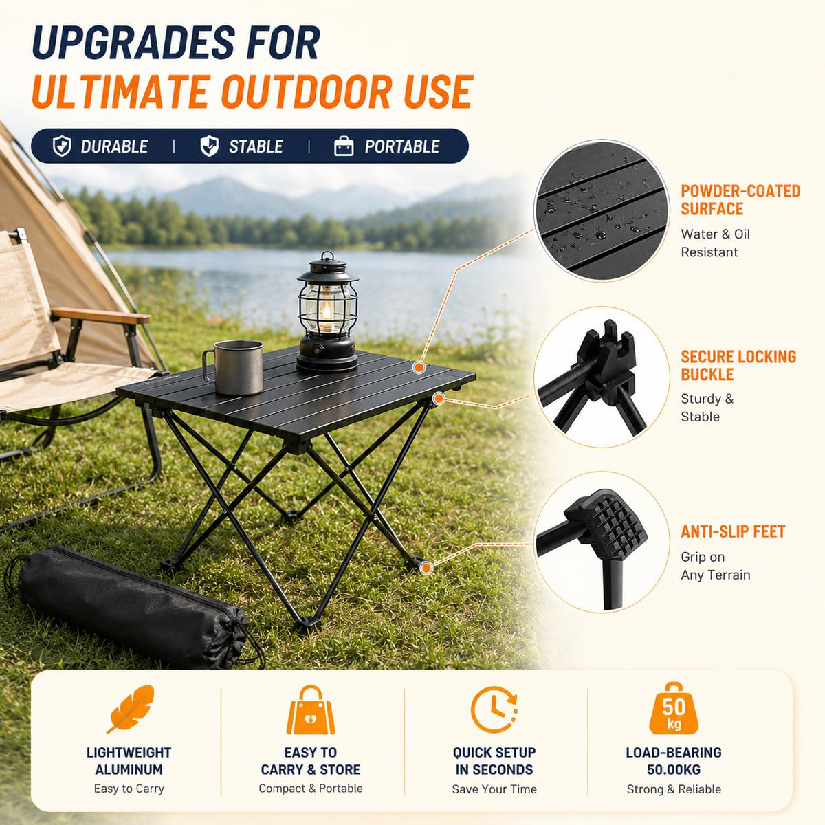 Folding Ultralight Aluminum Camping Table M553