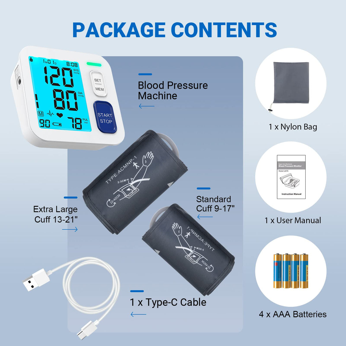 Blood Pressure Monitors with Extra Large Cuffs D645
