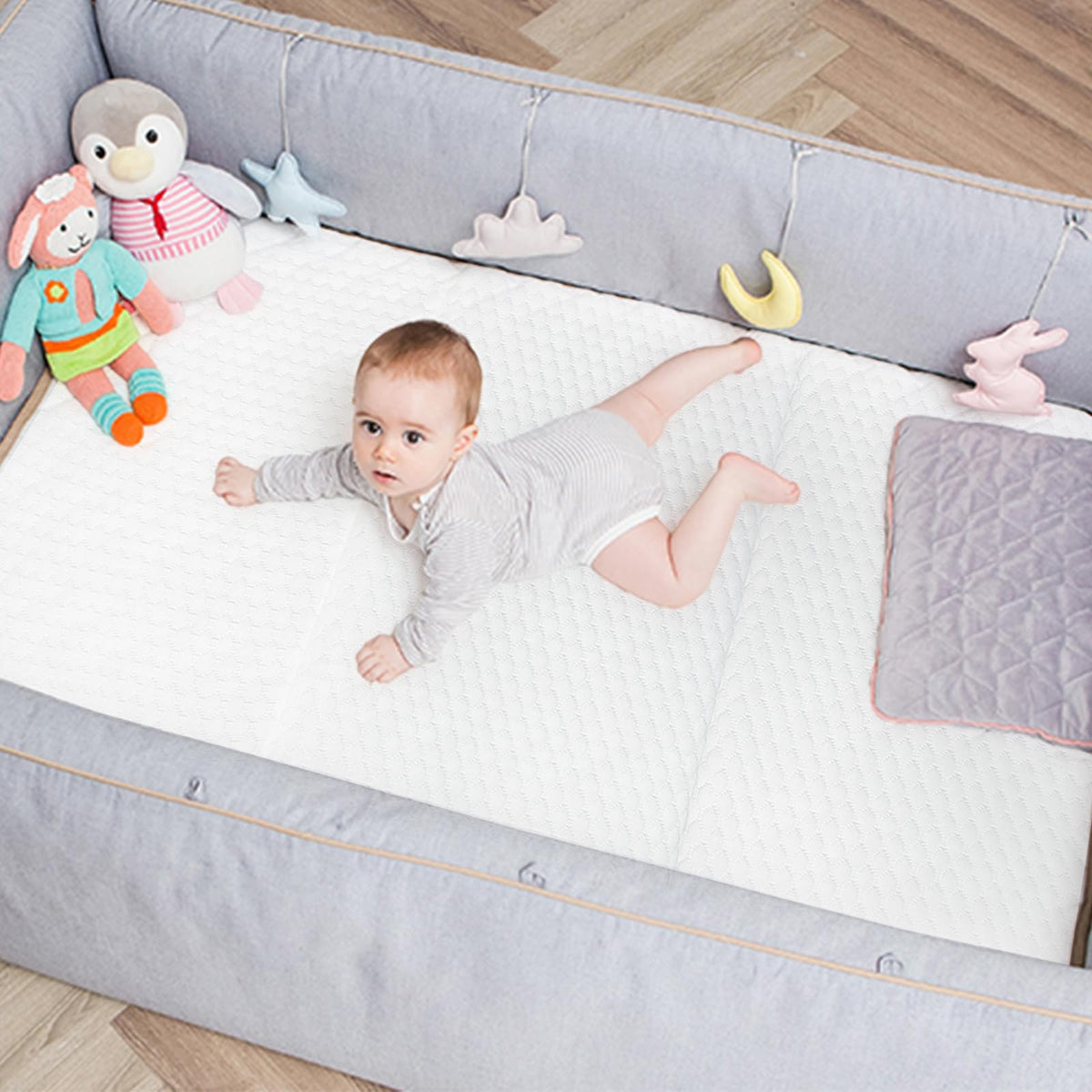 38”x26” Trifold Dual-Firmness Memory Foam Pack and Play Mattress D439
