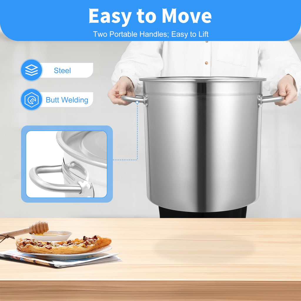 30 QT Stainless Steel Stock Pot with Lid A4207