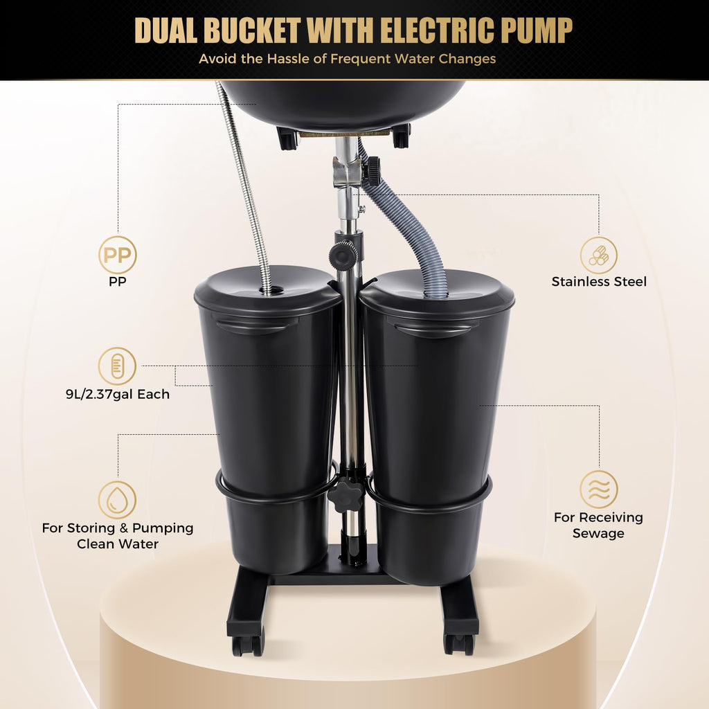 Portable Shampoo Basin with 2 Buckets Y22507
