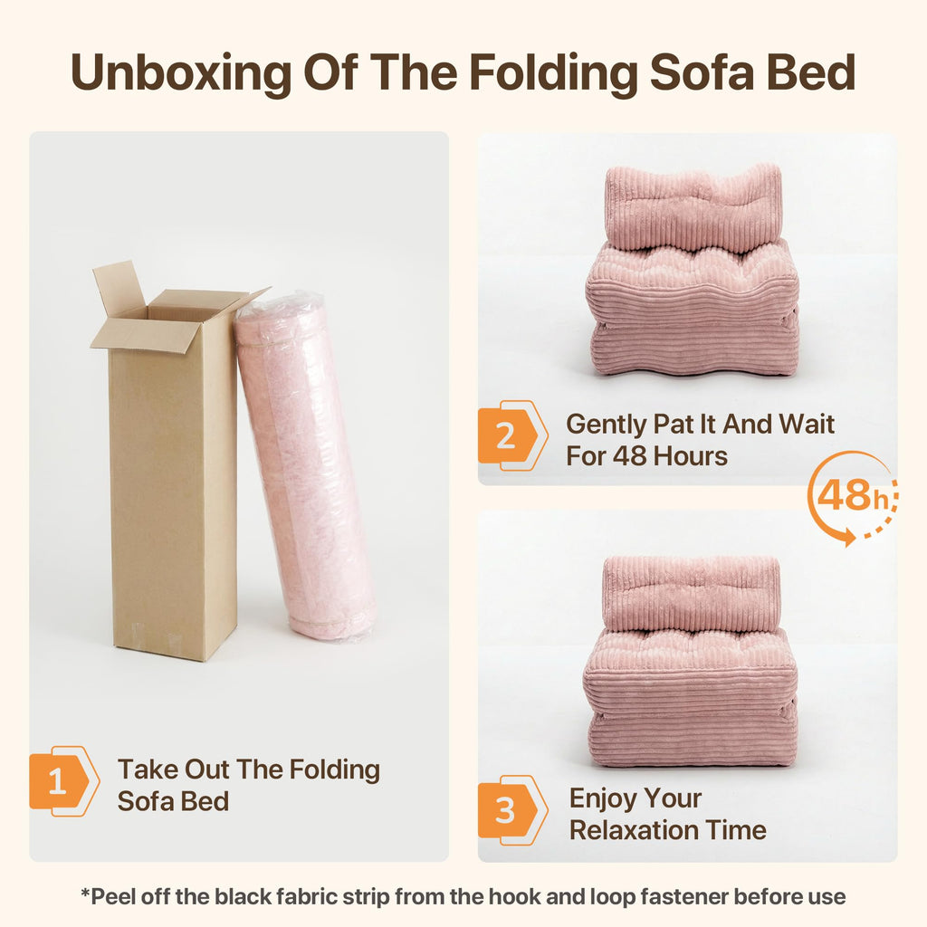 Pink Folding Sofa Bed G545