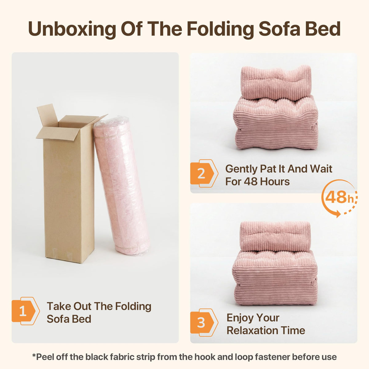 Pink Folding Sofa Bed G545