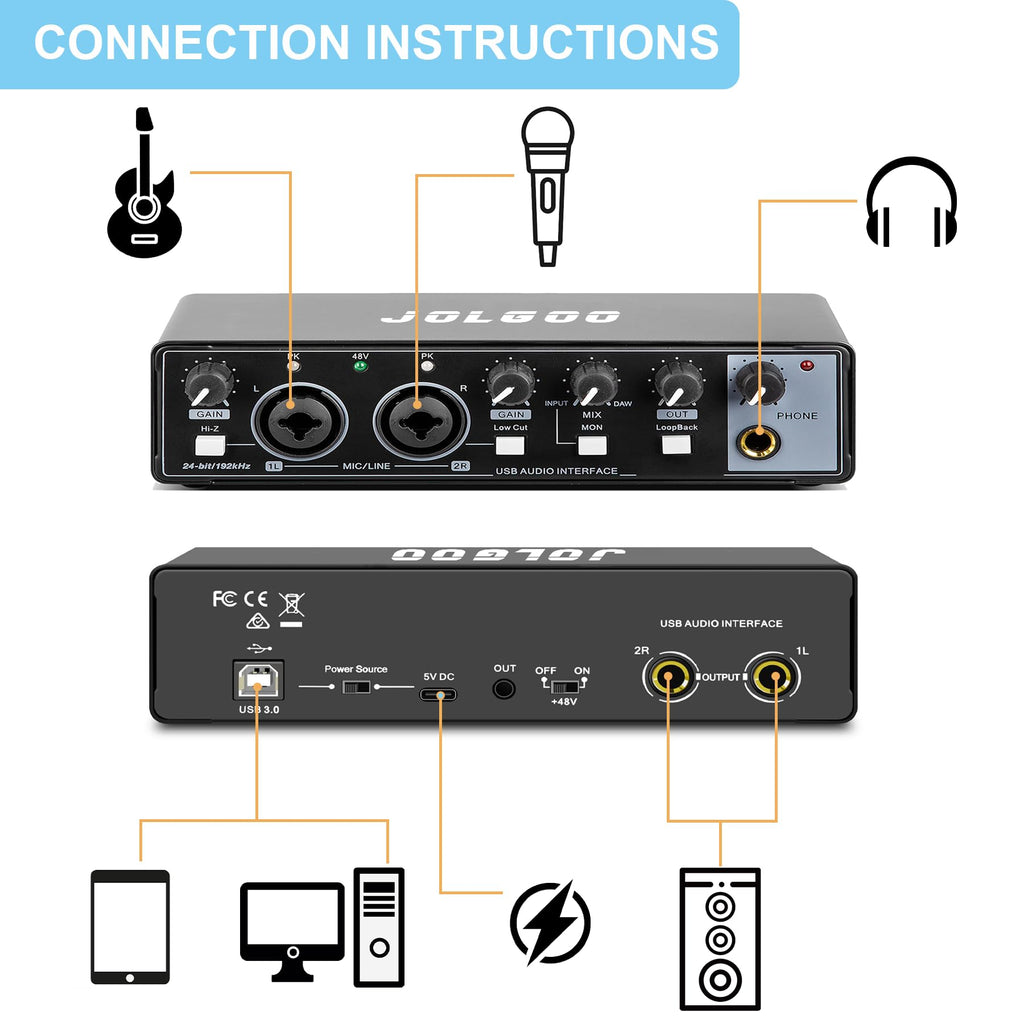 2x2 USB Audio Interface, 24-Bit/192kHz B9614