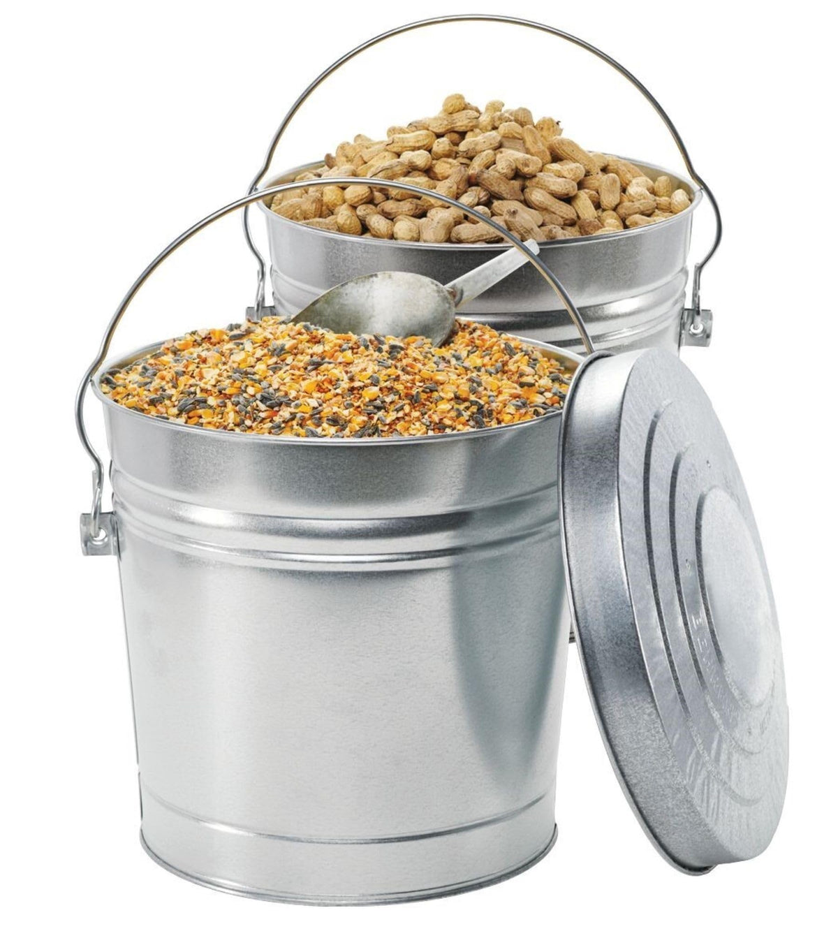 6 Gallon Galvanized Steel Storage Can or Waste Bin with Locking Lid K163