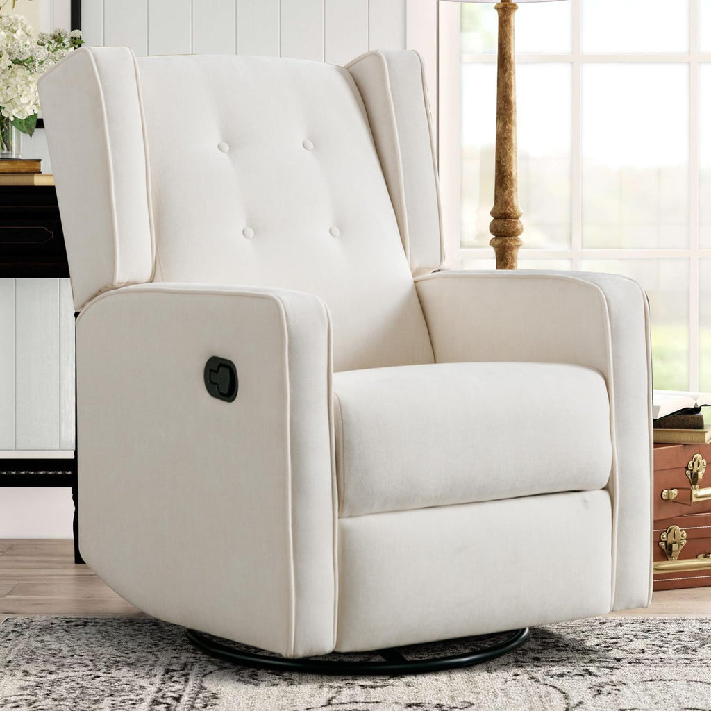 White Swivel Rocker Recliner Chair N6222
