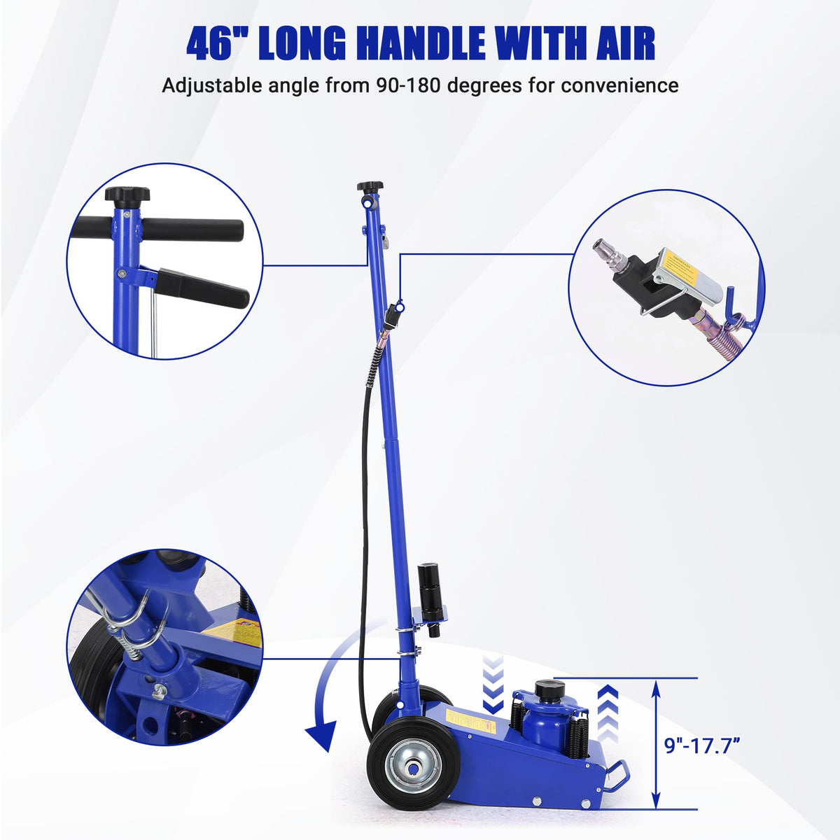 22 Ton Air Hydraulic Floor Jack Low Profile 44,000 Lbs Capacity N63188