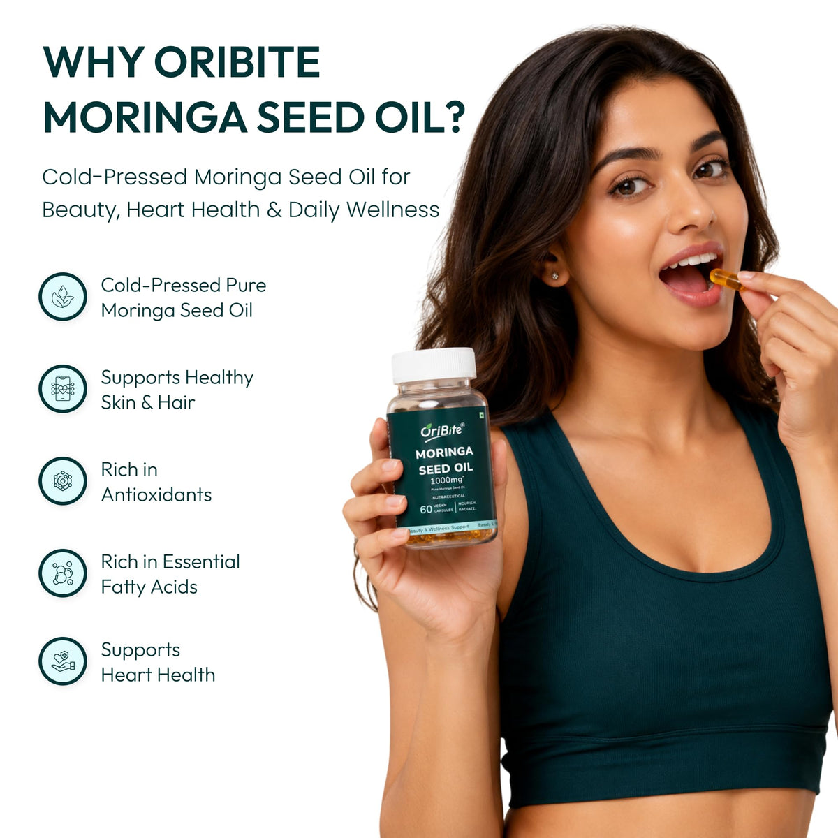 Moringa Seed Oil 1000mg 60 Capsules T828558