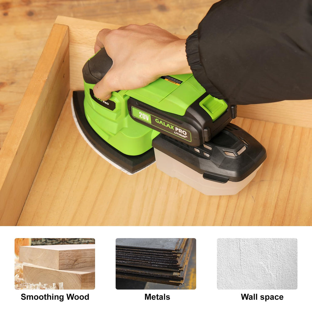 Cordless Detail Sander 2.0Ah Battery, 20 Pcs Sandpapers D1872