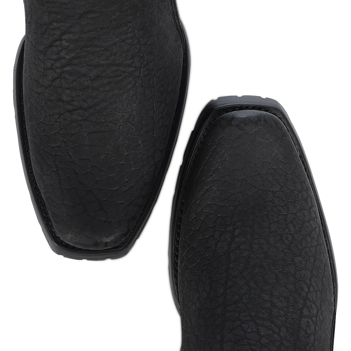 Dark gray Leather Side Zipper Western Boots O9790