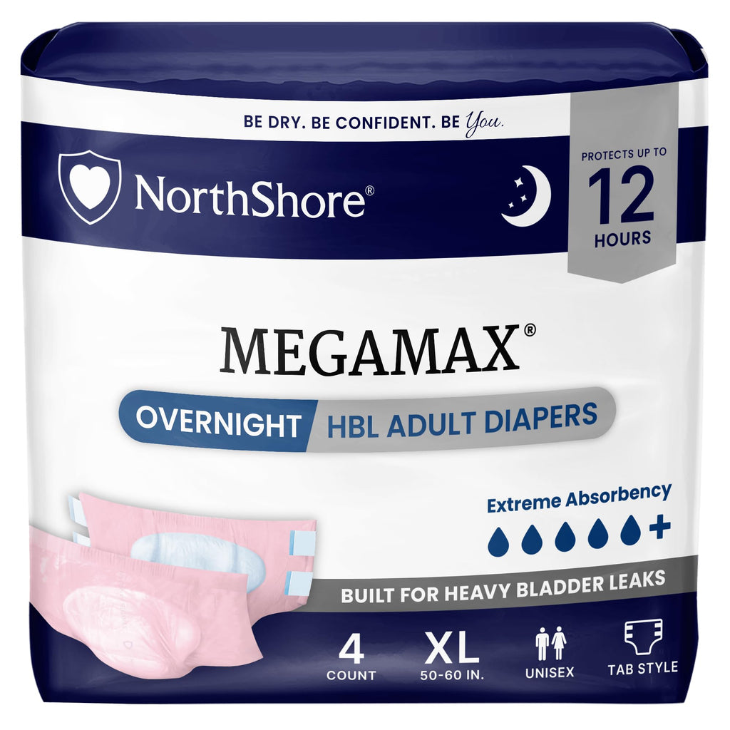 Pink X-Large Adult Diapers with Tabs, 4 Count I1060