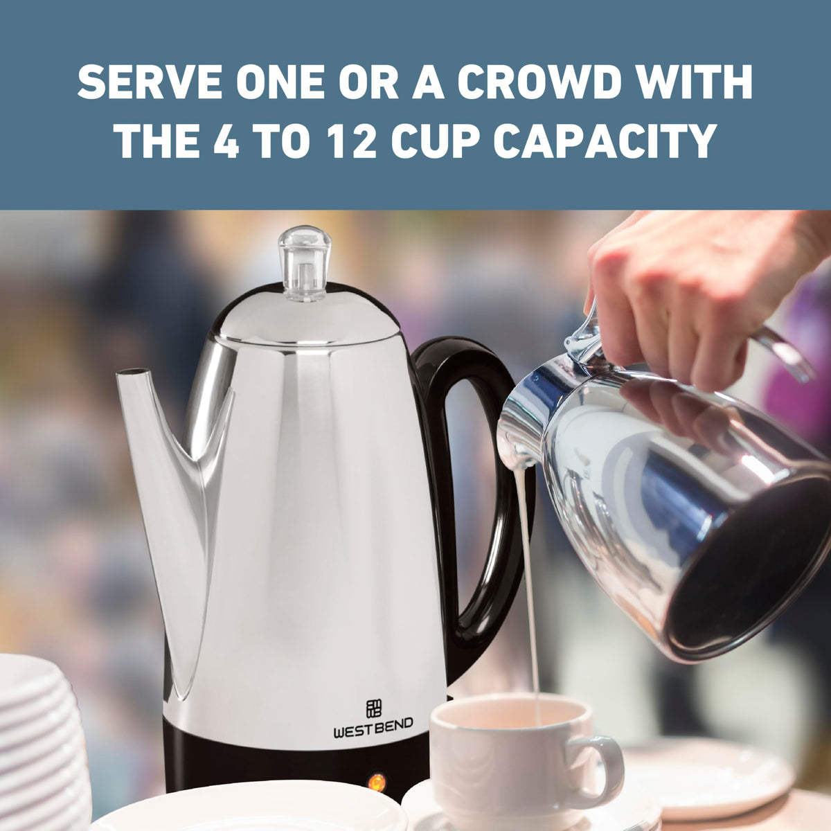 12-Cup Stainless Steel Electric Percolator Coffee Maker H882355