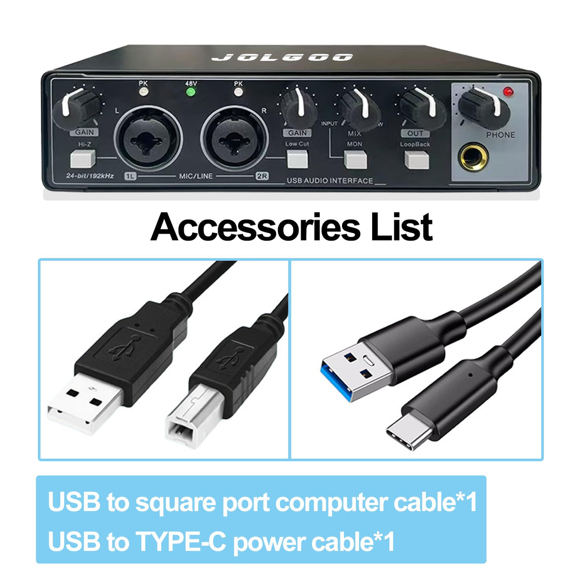 2x2 USB Audio Interface, 24-Bit/192kHz B9614