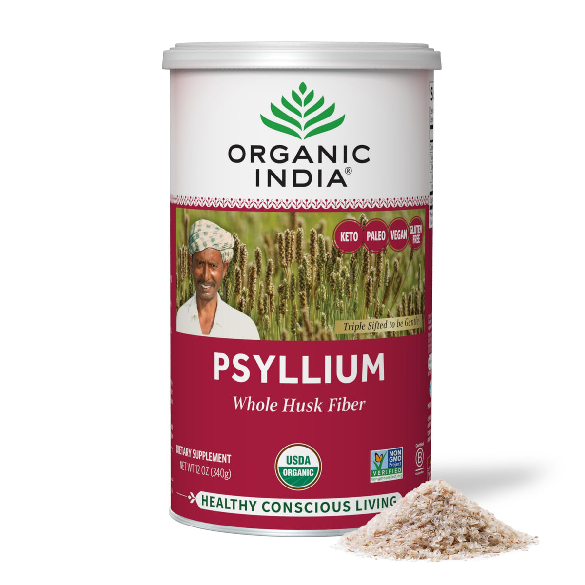 Psyllium Whole Husk Fiber Supplement 12 oz V941