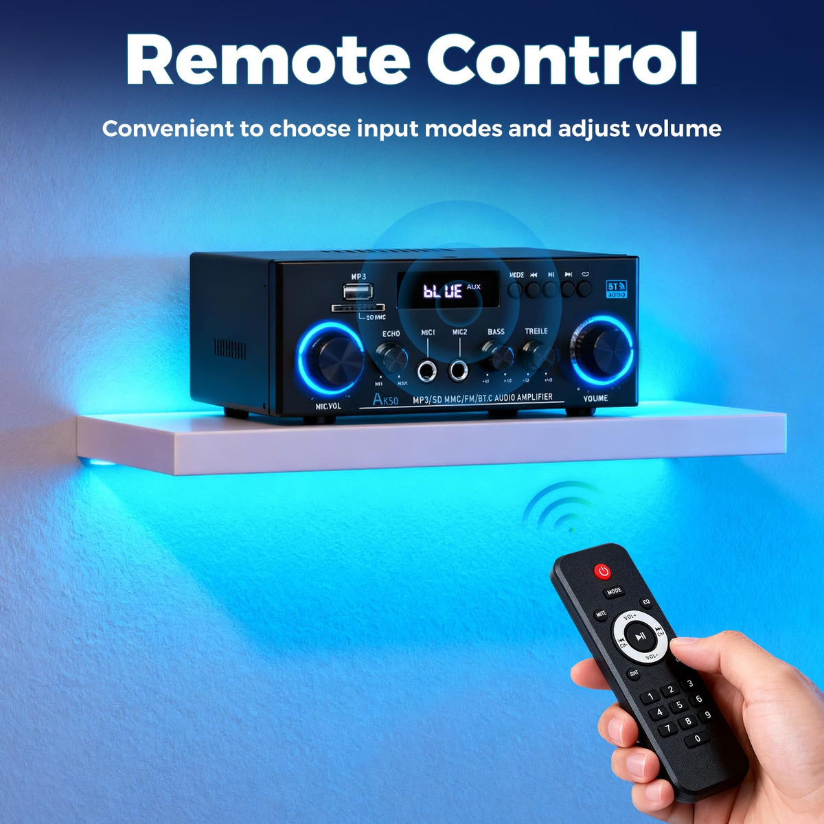 2 Channel 400W Bluetooth Stereo Audio Amplifier U581