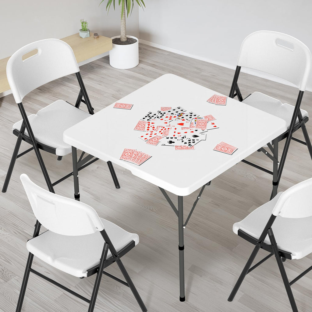 White Bi-Folding Portable Plastic Table W7234