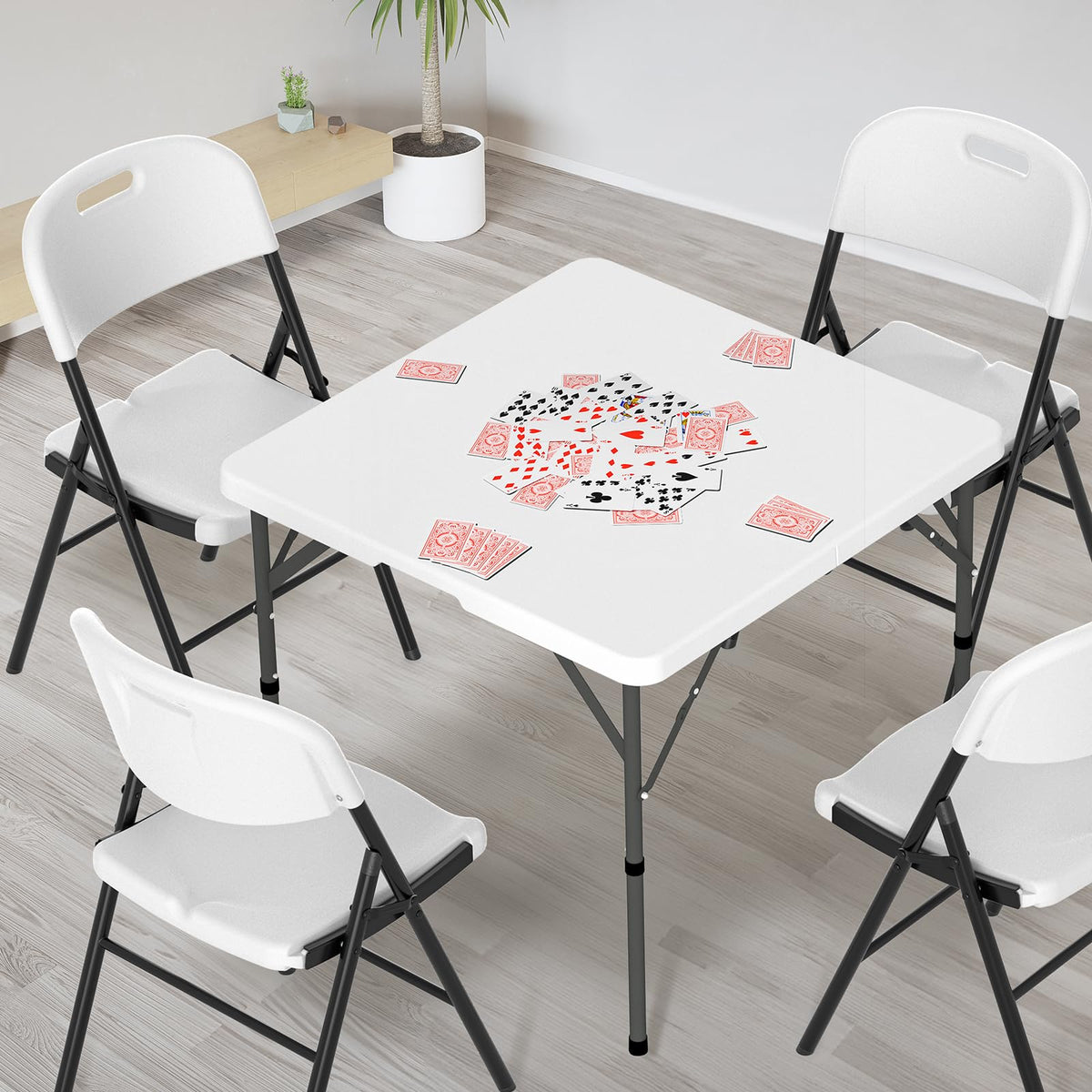 White Bi-Folding Portable Plastic Table W7234