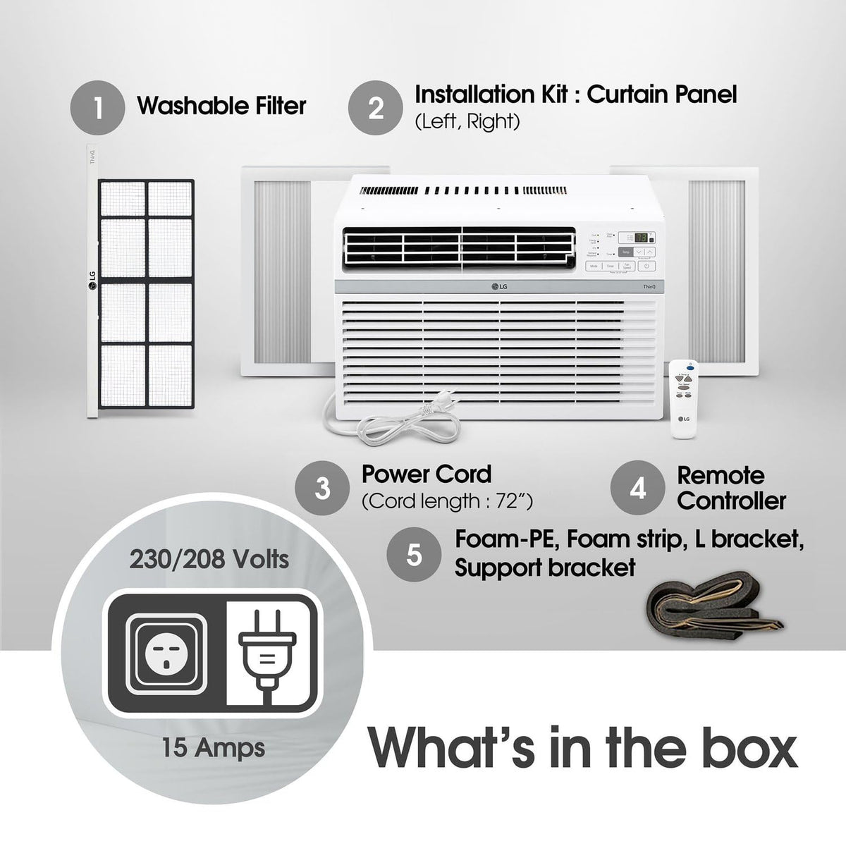 18,000 BTU White Window Air Conditioner C349