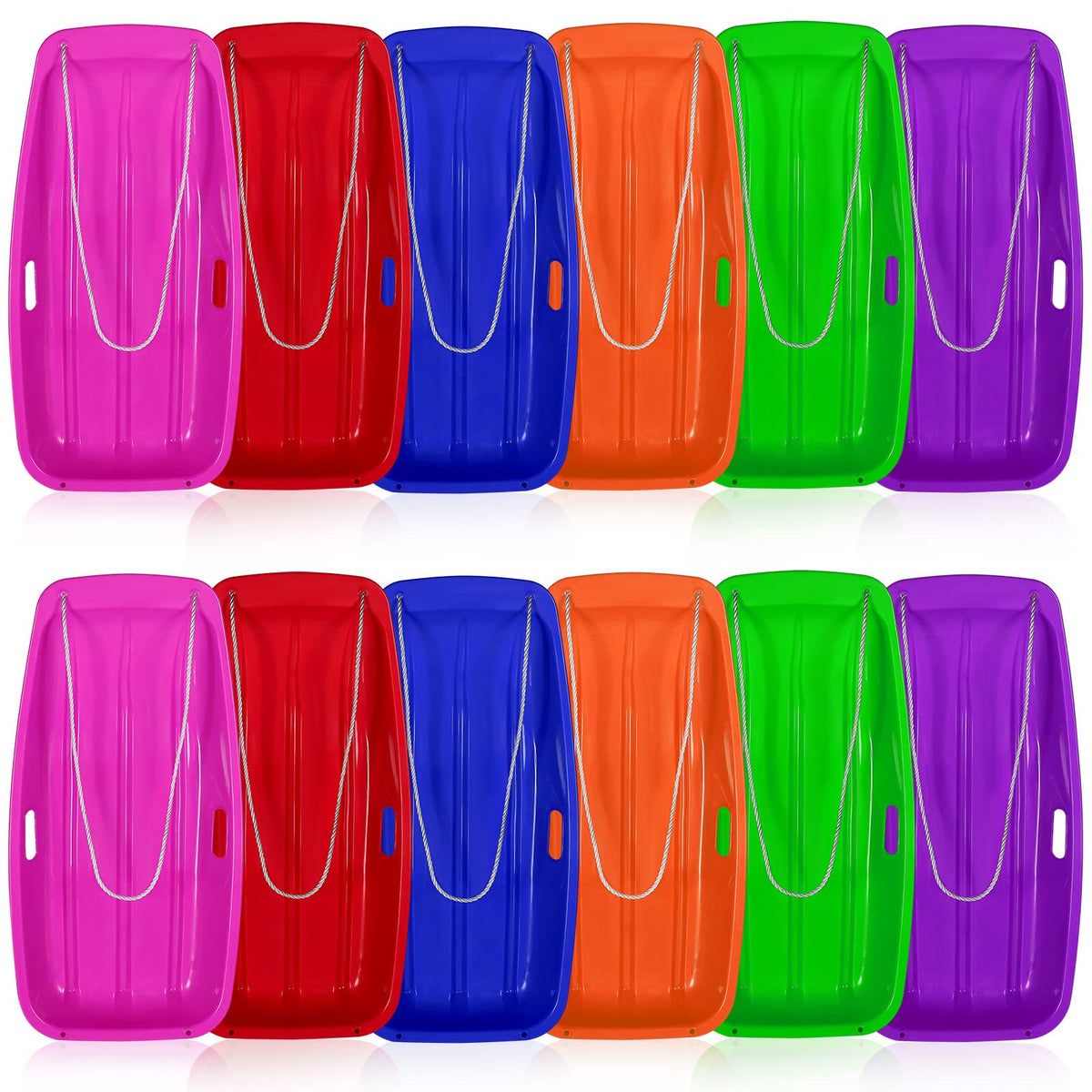 12 Pcs 35 Inch Plastic Snow Sleds G7371
