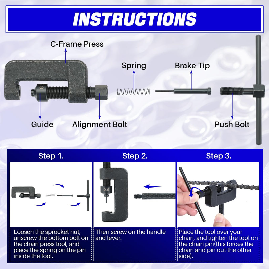 Motorcycle Chain Breaker Tool Kit Z95115