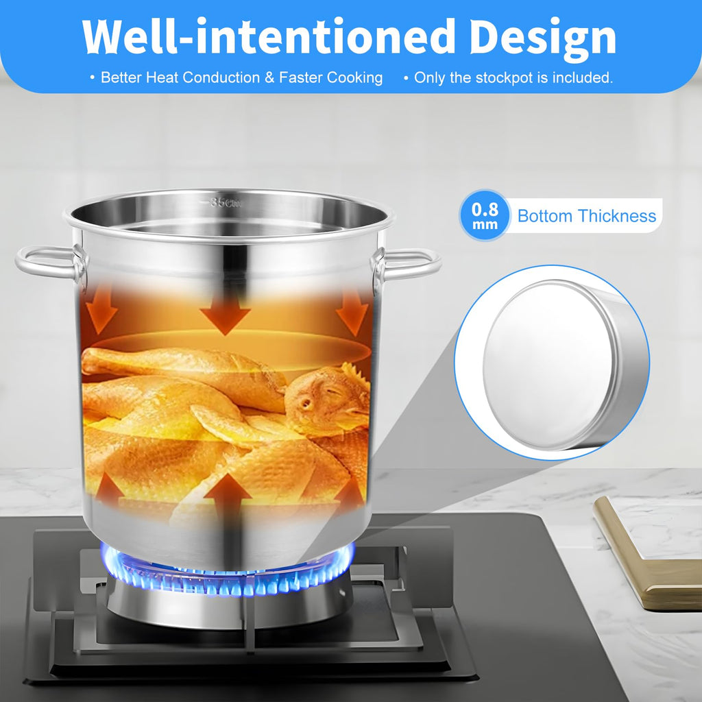 30 QT Stainless Steel Stock Pot with Lid A4207