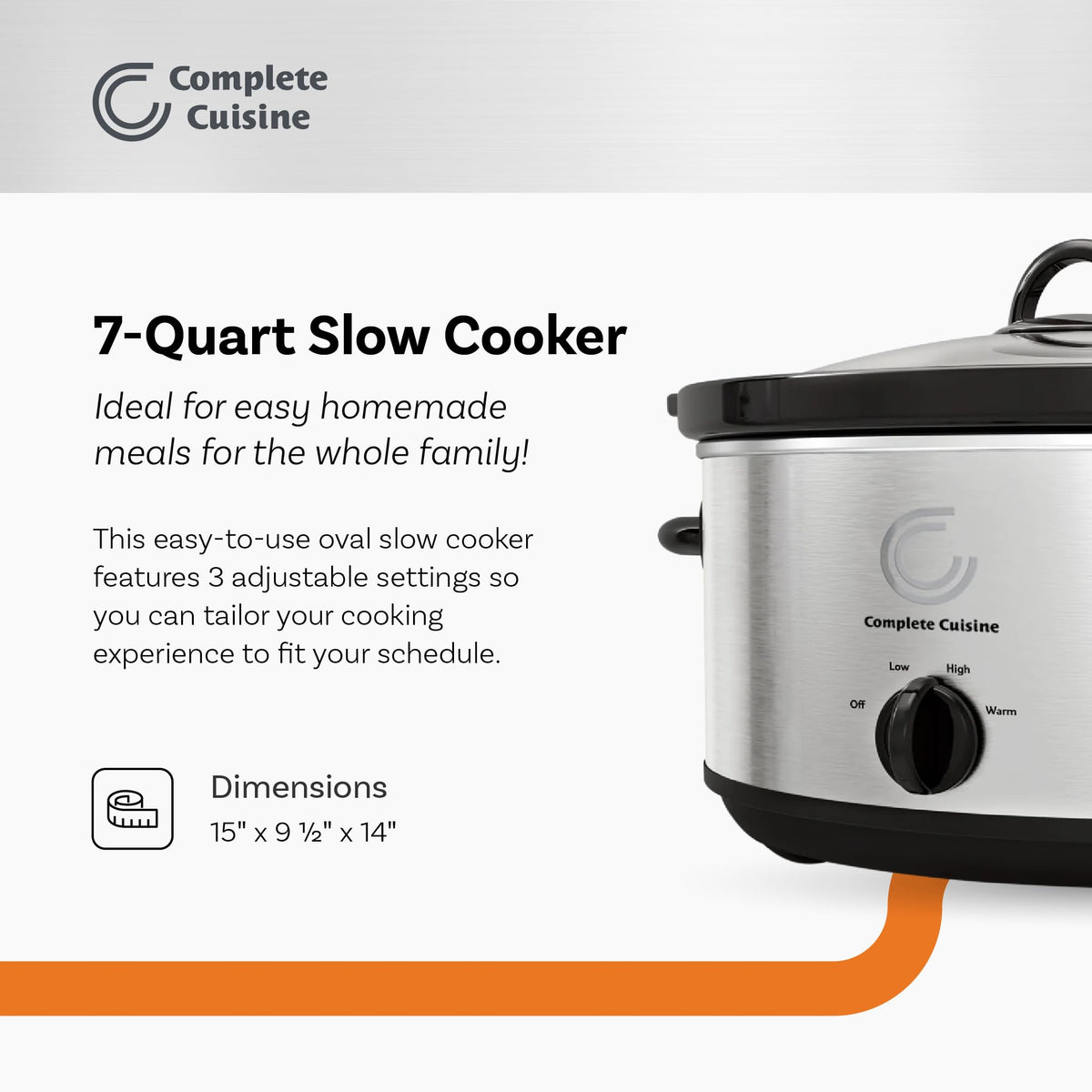 7-Quart Oval Stainless-Steel Slow Cooker L284
