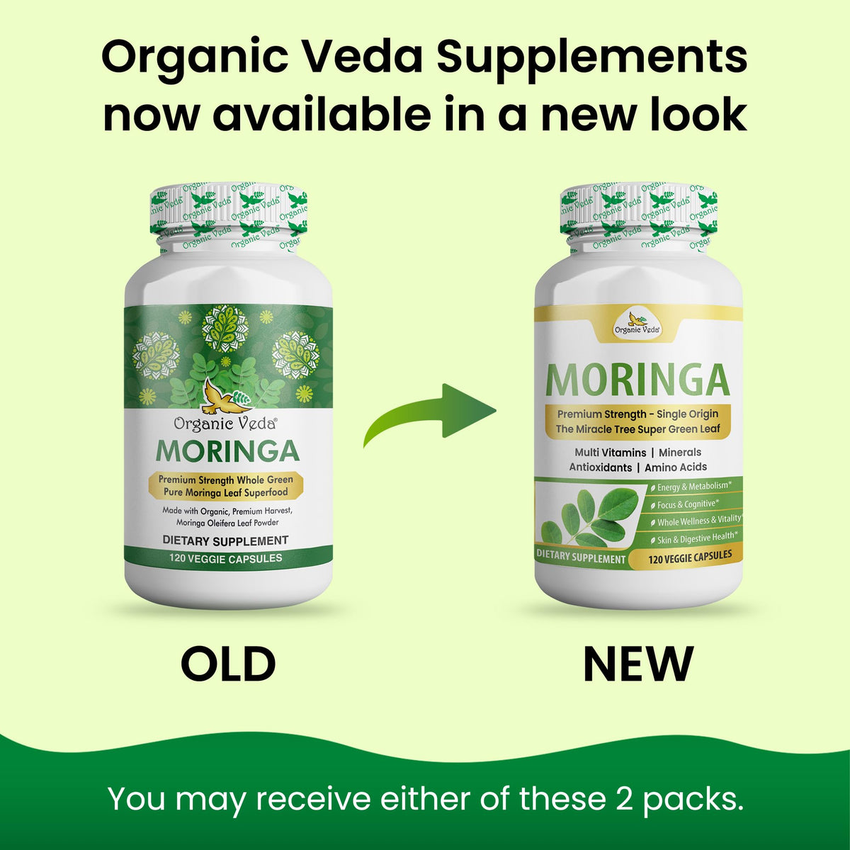 1000mg Organic Moringa Capsule 120 Vegan Capsule M1530