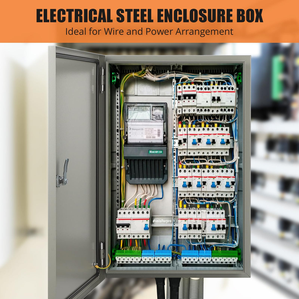 24" x 16" x 10" Waterproof Stainless Steel Electrical Enclosure Box with Lock X705651