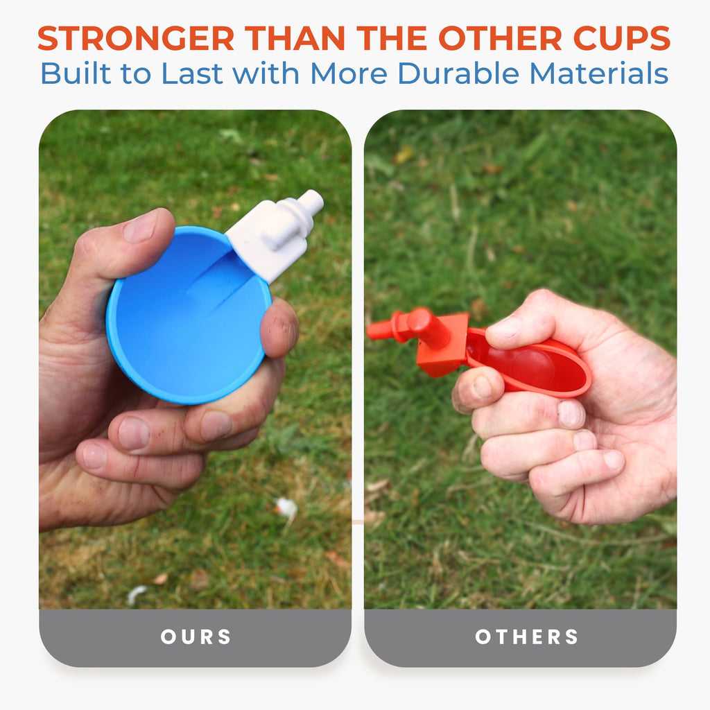Blue Large Automatic Chicken Waterer Cups Pack of 5 E8763