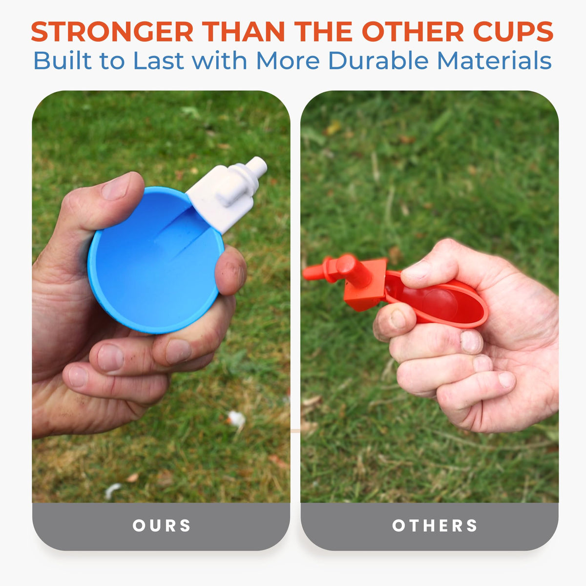 Blue Large Automatic Chicken Waterer Cups Pack of 5 E8763