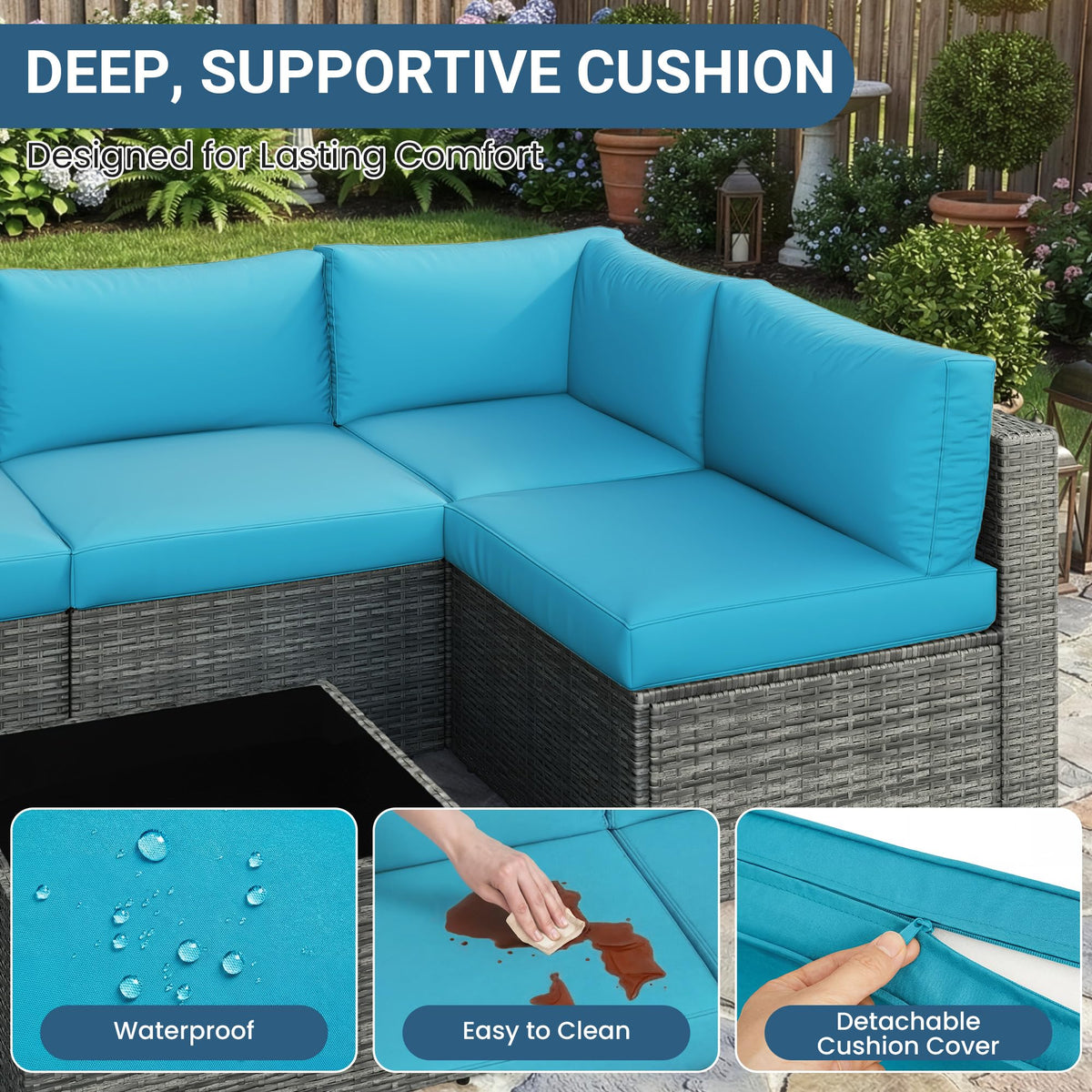All-Weather Patio Sectional Furniture Set H53653