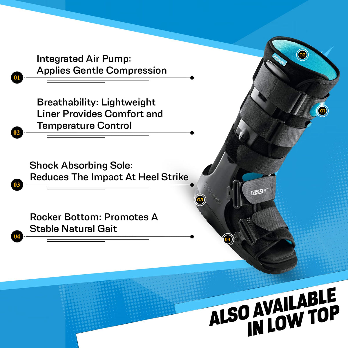 Walker Boot with Air Low Top Large V138