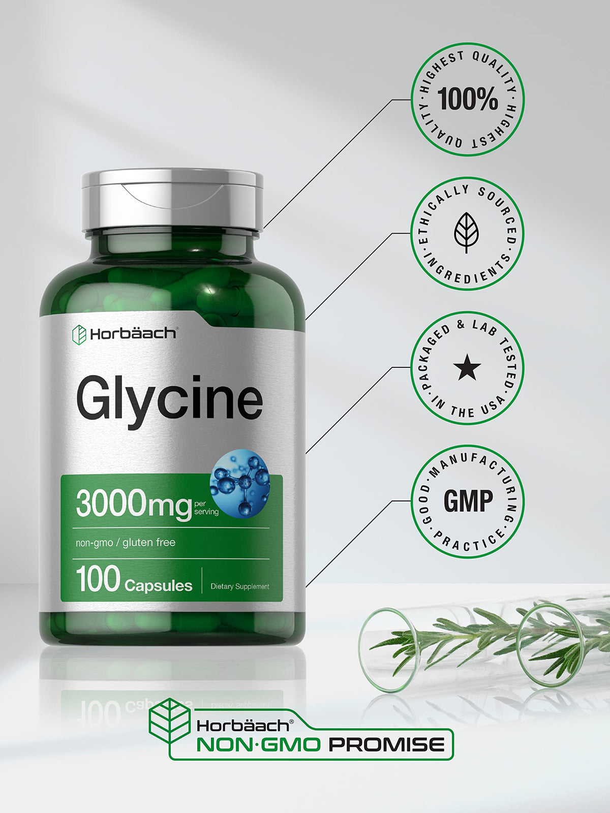 Glycine 3000mg 100 Powder Capsules U237691