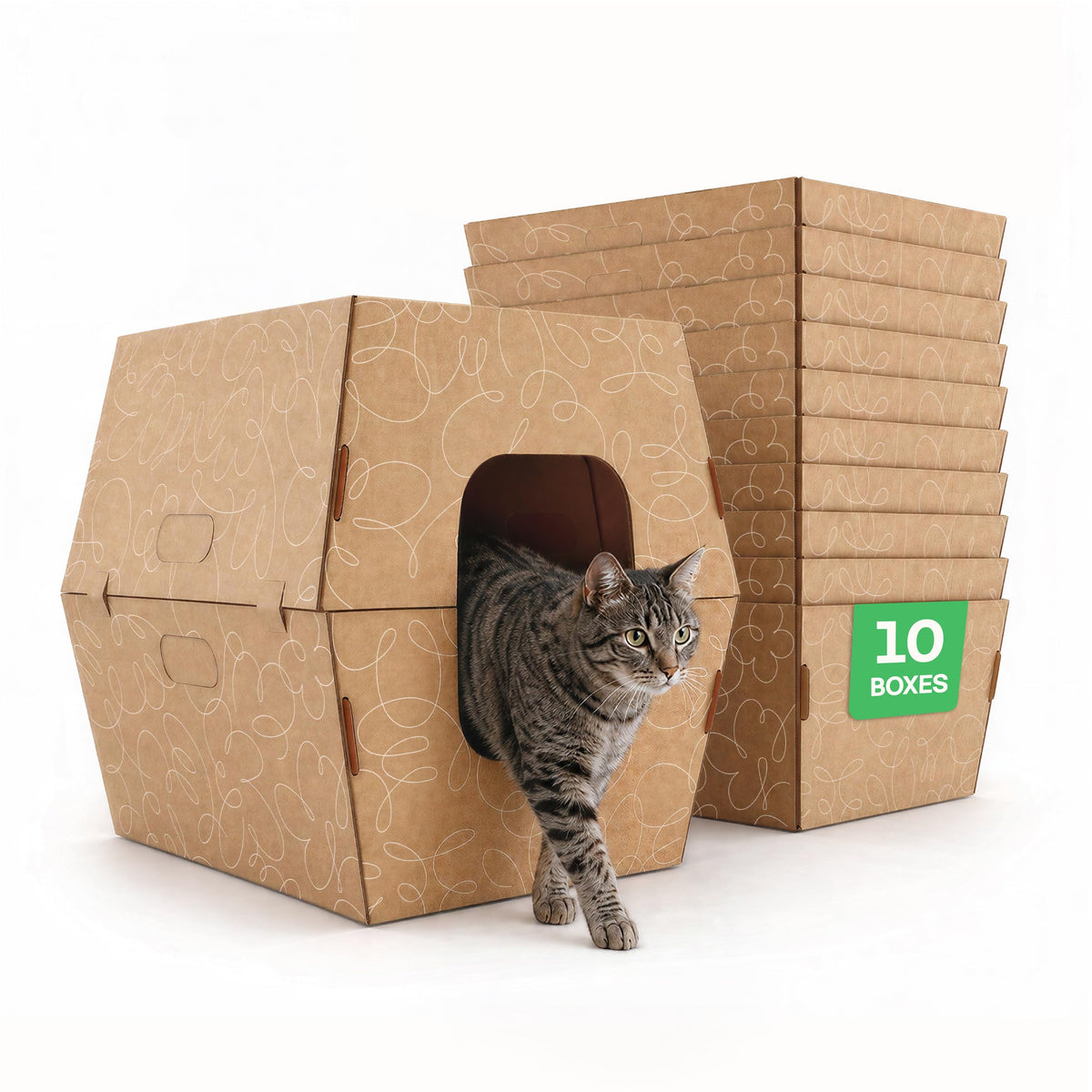 10 Pack Extra Large High Sided Leak Resistant Cardboard Cat Litter Boxes Q53025