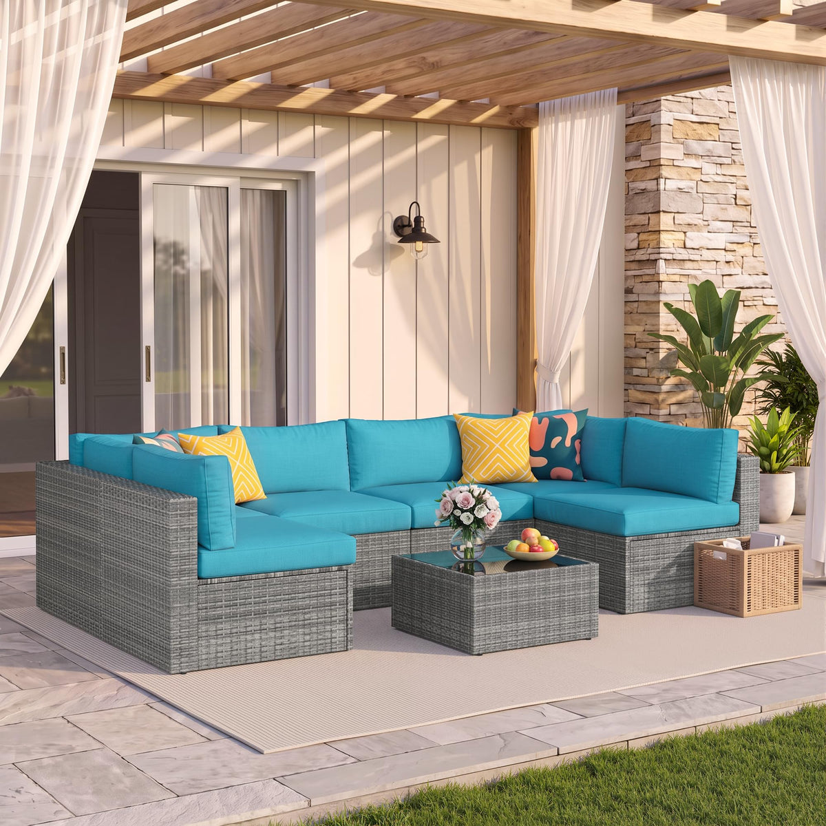 All-Weather Patio Sectional Furniture Set H53653