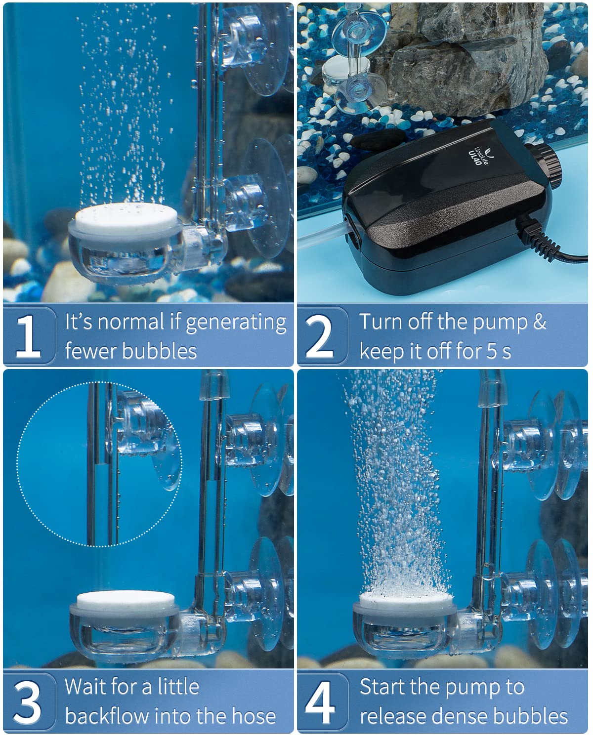 Aquarium Air Stone Disc with Suction Cup Air Control Valve Q3874