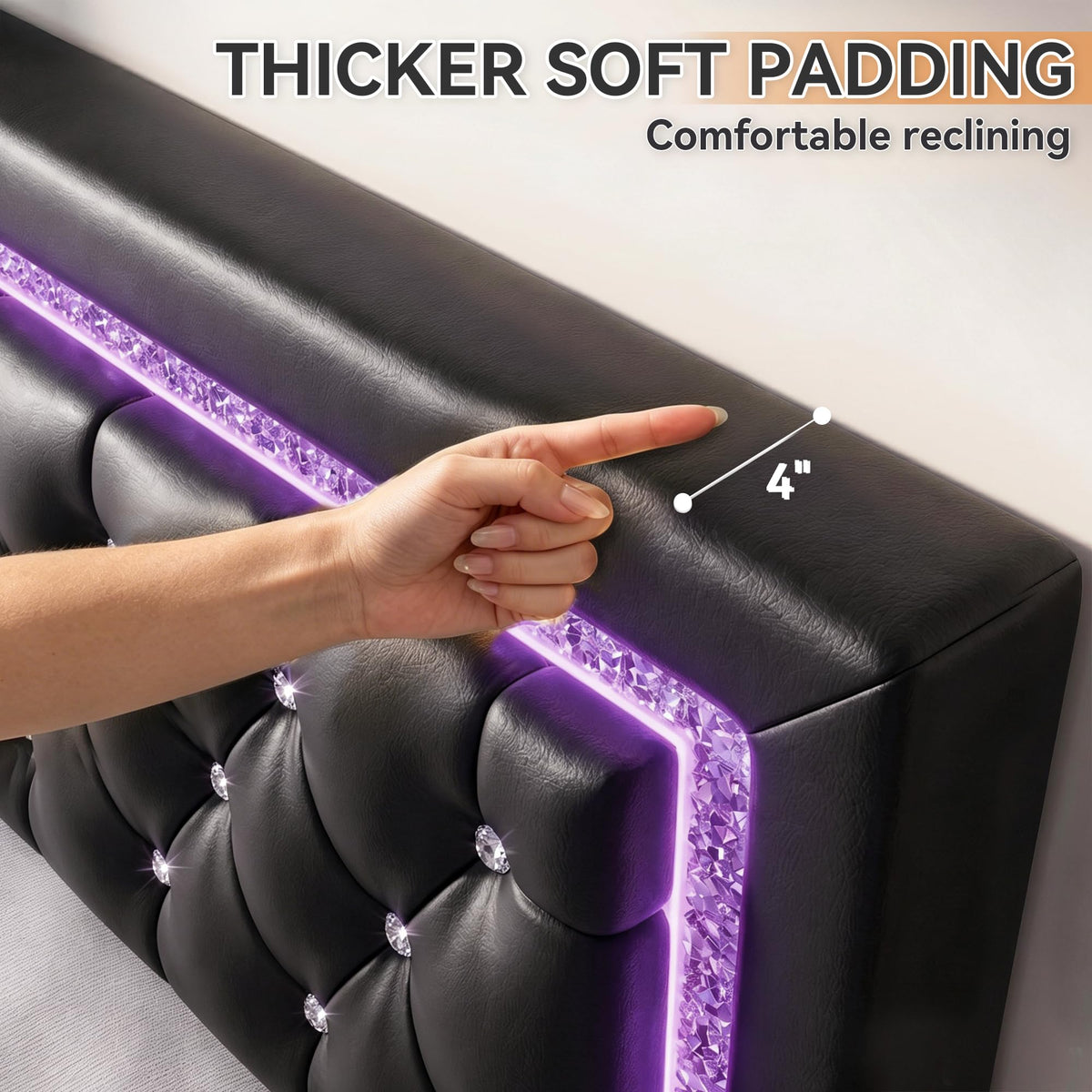 Floating Bed Frame Full with LED Lights R79398