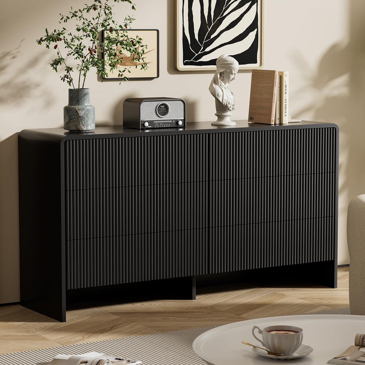 Black 6 Drawer Dresser V330930