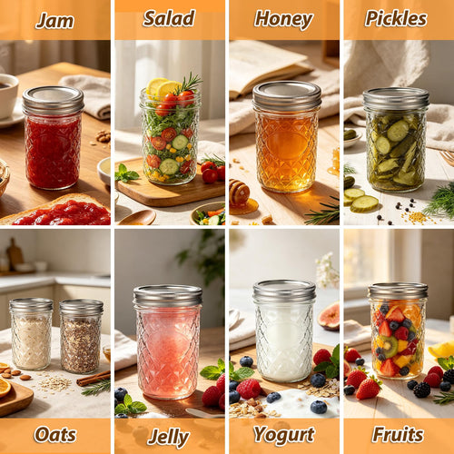 16oz Wide Mouth Mason Jars with Airtight Lids L953419