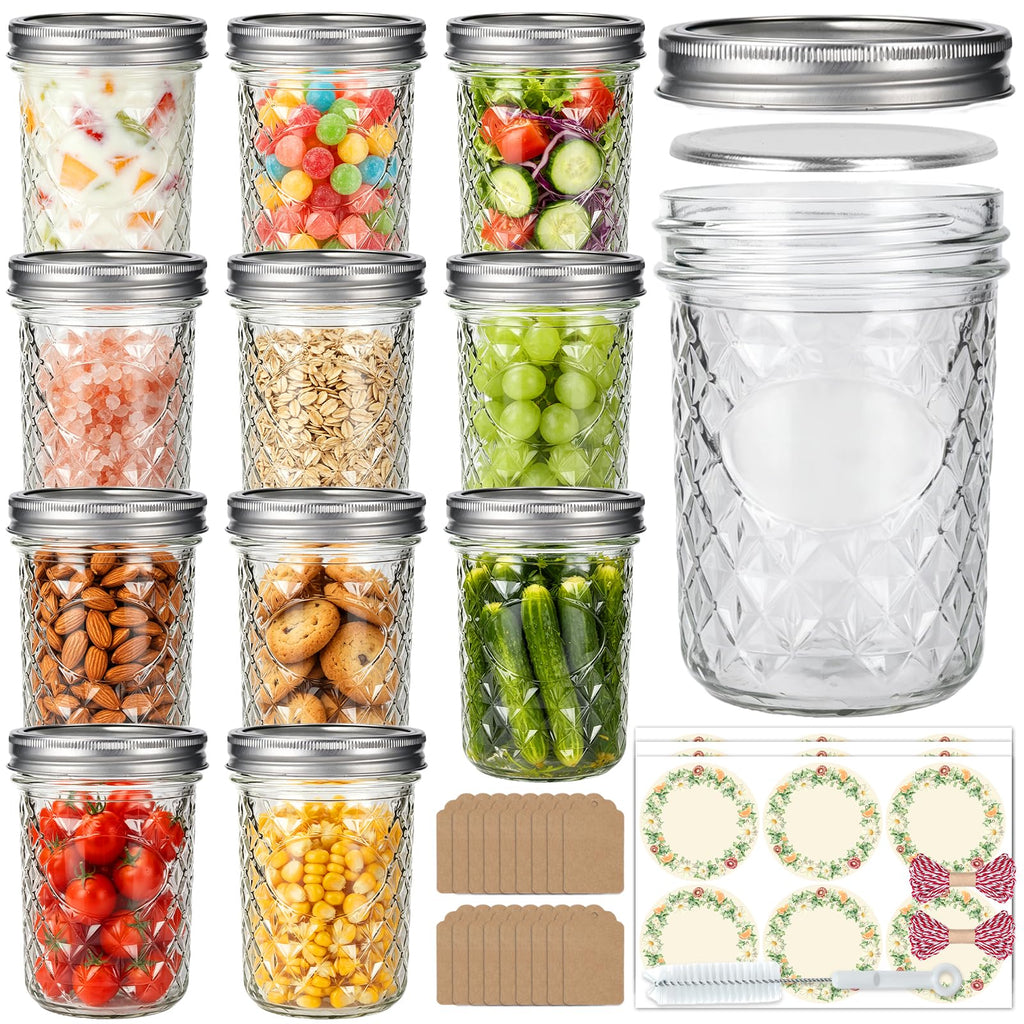 16oz Wide Mouth Mason Jars with Airtight Lids L953419
