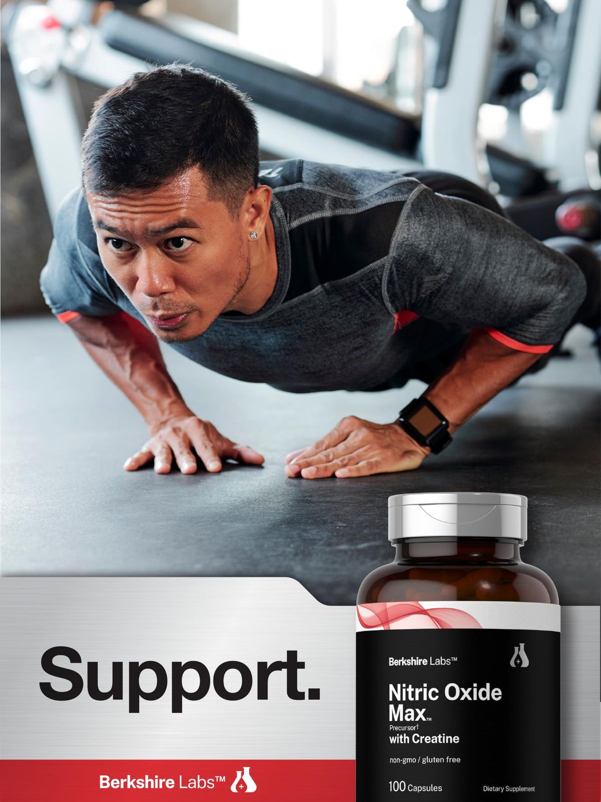 Nitric Oxide Supplement with Creatine Monohydrate 100 Capsules N484515
