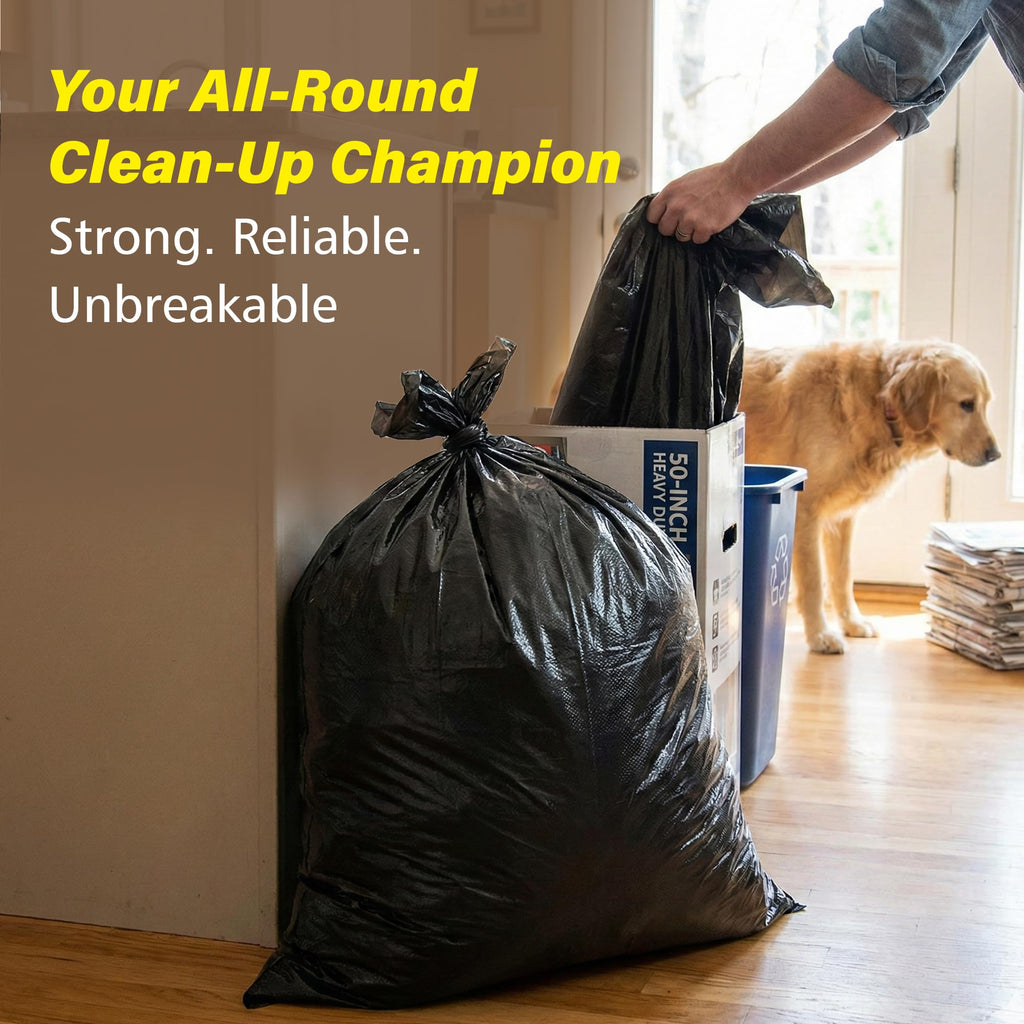 42 Gallon 3 Mil Black Heavy-Duty Trash Bags A80398