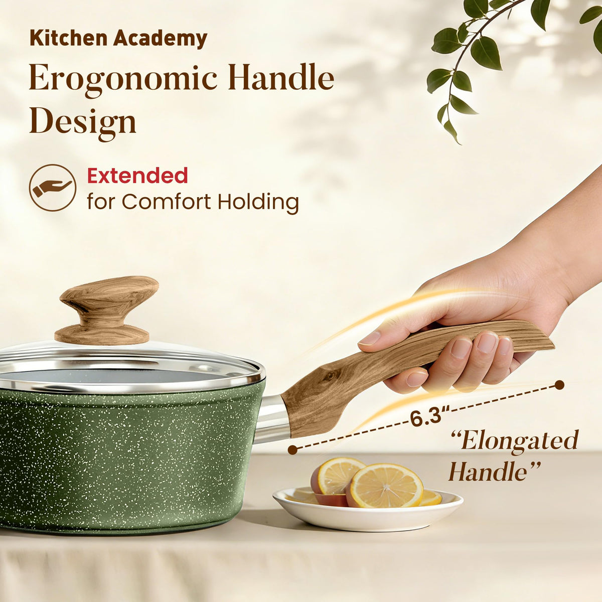 Non Stick Sage Green Cookware Set K241