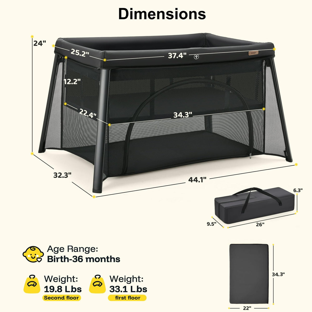 Portable Baby Playard with Mattress Y46733