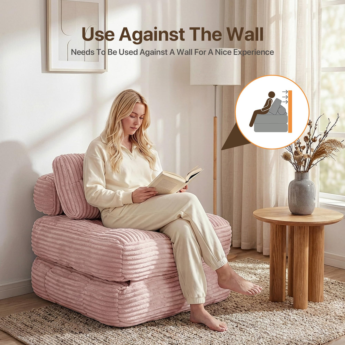 Pink Folding Sofa Bed G545