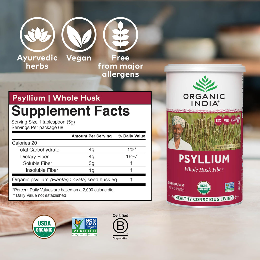 Psyllium Whole Husk Fiber Supplement 12 oz V941