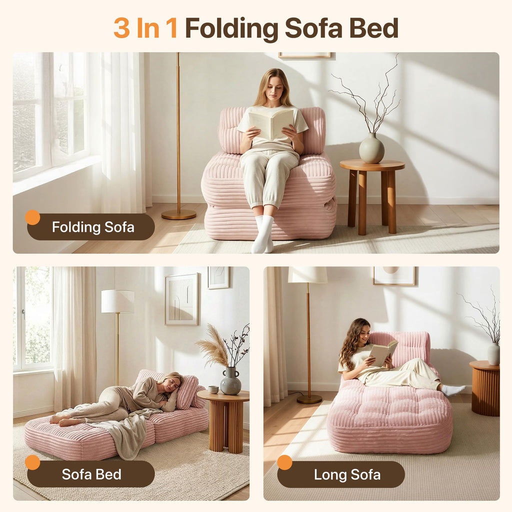 Pink Folding Sofa Bed G545