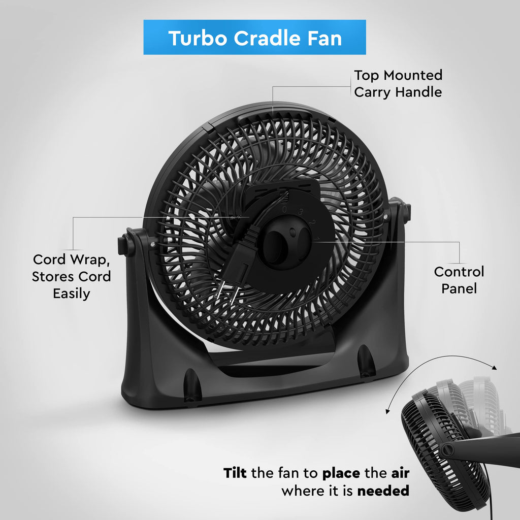 9 inch 3-Speed Floor Fan with Wall-Mounting T691296